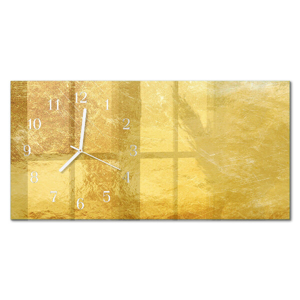 Horizontale wandklok glas Metaalachtig oppervlak