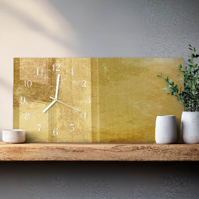 Horizontale wandklok glas Metaalachtig oppervlak