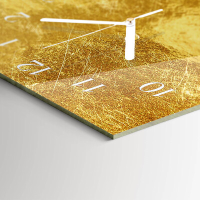 Horizontale wandklok glas Metaalachtig oppervlak