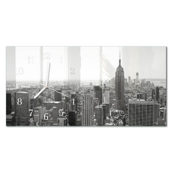 Rechthoekig klok glas met opdruk horizontaal New York Manhattan