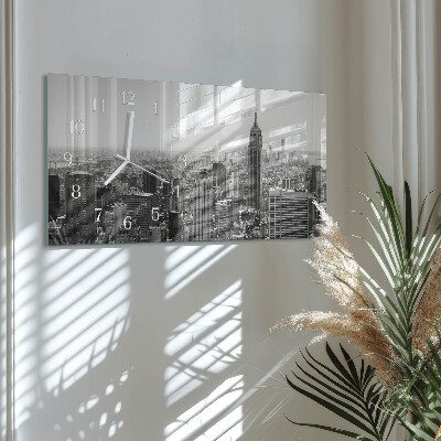 Rechthoekig klok glas met opdruk horizontaal New York Manhattan