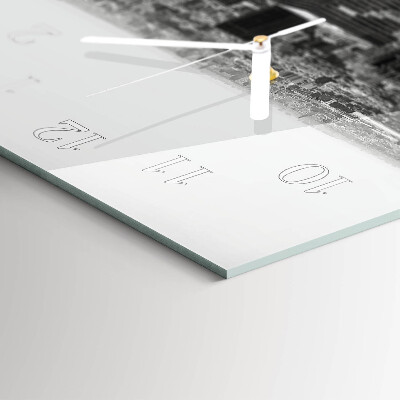 Rechthoekig klok glas met opdruk horizontaal New York Manhattan
