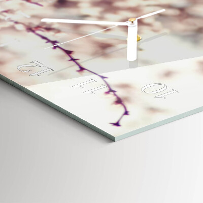 Rechthoekig klok glas met opdruk horizontaal Kersenbloesems