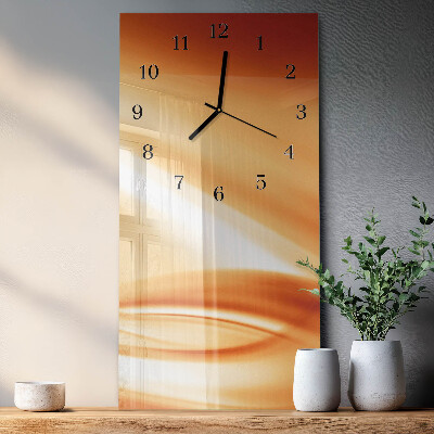 Verticale rechthoekige glazen wandklok Abstractie