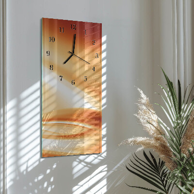 Verticale rechthoekige glazen wandklok Abstractie
