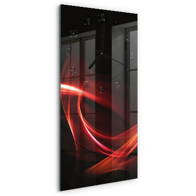 Verticale moderne glazen wandklok Abstractie