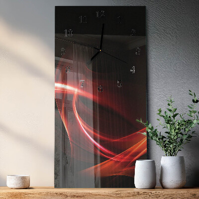 Verticale moderne glazen wandklok Abstractie