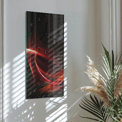 Verticale moderne glazen wandklok Abstractie