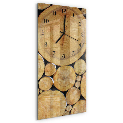 Glazen klok verticaal Hout