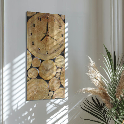 Glazen klok verticaal Hout