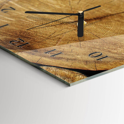 Glazen klok verticaal Hout