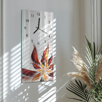 Verticale moderne glazen wandklok Bloem
