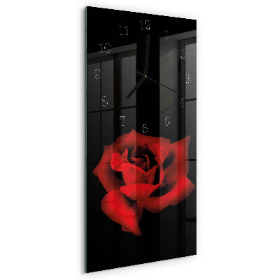 Rechthoekige glas klok verticaal Roos