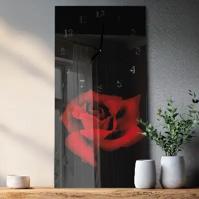 Rechthoekige glas klok verticaal Roos