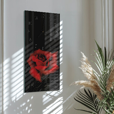 Rechthoekige glas klok verticaal Roos