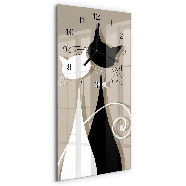 Decoratieve glazen klok verticaal Katten