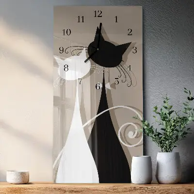 Decoratieve glazen klok verticaal Katten