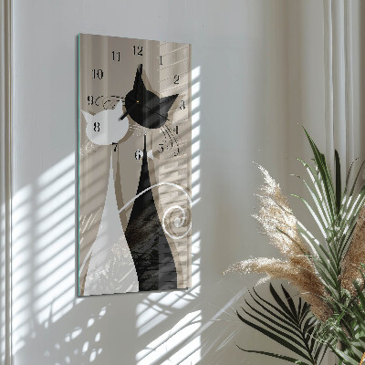 Decoratieve glazen klok verticaal Katten