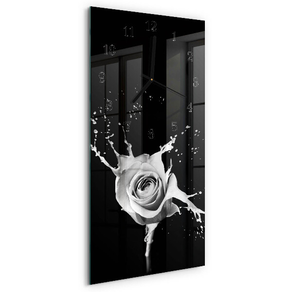 Decoratieve glazen klok verticaal Roos