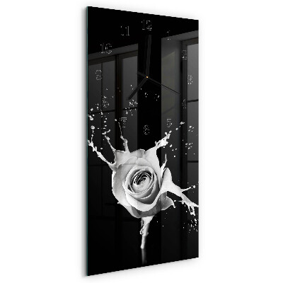 Decoratieve glazen klok verticaal Roos