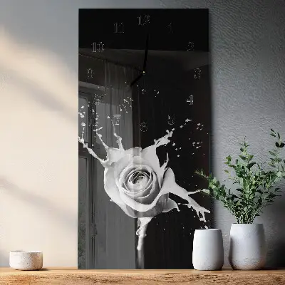 Decoratieve glazen klok verticaal Roos