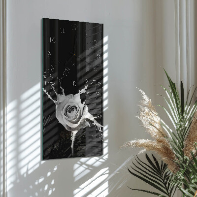 Decoratieve glazen klok verticaal Roos