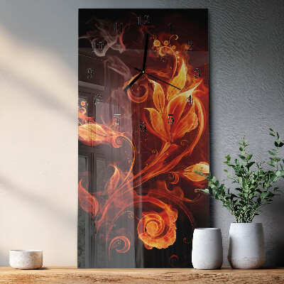 Decoratieve glazen klok verticaal Abstracte bloemen