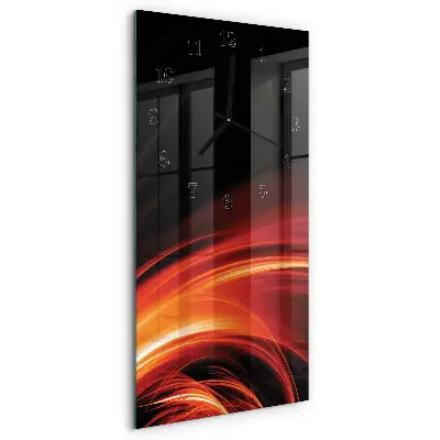 Verticale moderne glazen wandklok Abstractie