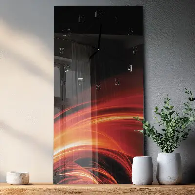 Verticale moderne glazen wandklok Abstractie