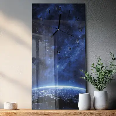 Rechthoekige glas klok verticaal Kosmos