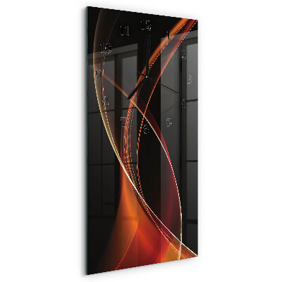 Verticale moderne glazen wandklok Abstracte lijnen