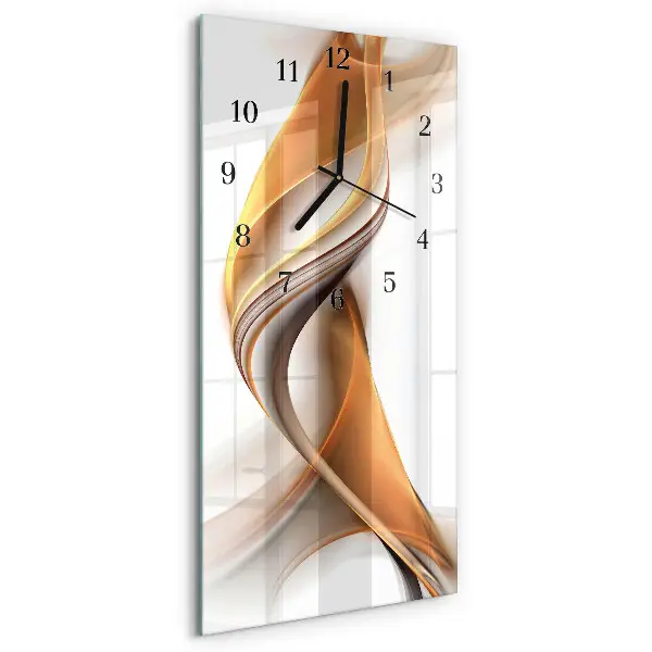 Verticale moderne glazen wandklok Abstractie