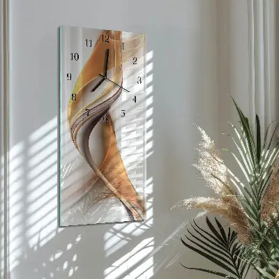 Verticale moderne glazen wandklok Abstractie