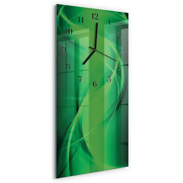 Verticale rechthoekige glazen wandklok Abstractie