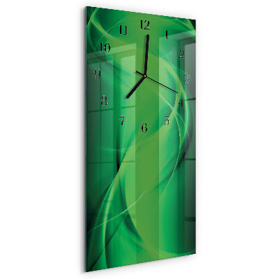 Verticale rechthoekige glazen wandklok Abstractie