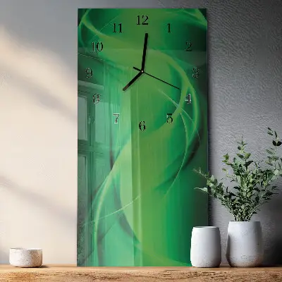 Verticale rechthoekige glazen wandklok Abstractie