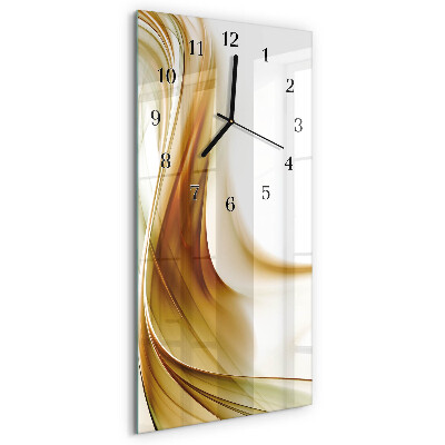 Verticale rechthoekige glazen wandklok Abstractie