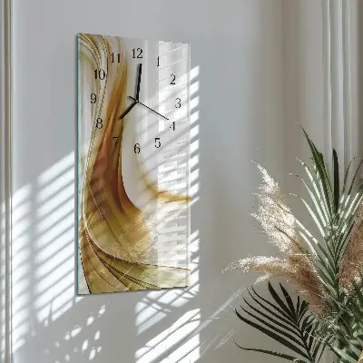 Verticale rechthoekige glazen wandklok Abstractie