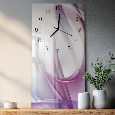 Verticale moderne glazen wandklok Abstractie