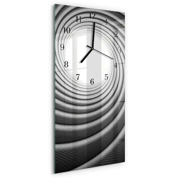 Verticale moderne glazen wandklok Vortex