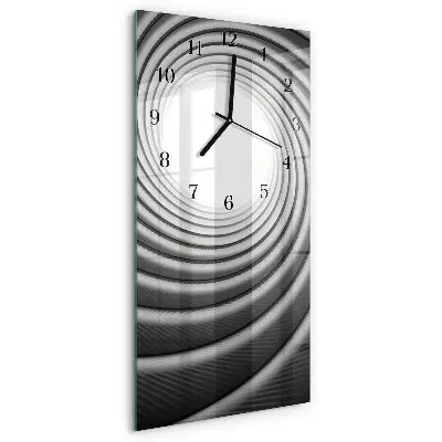 Verticale moderne glazen wandklok Vortex