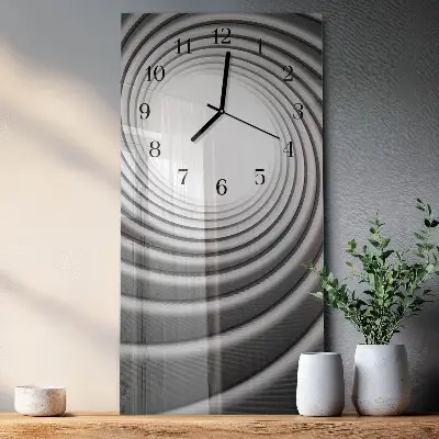 Verticale moderne glazen wandklok Vortex