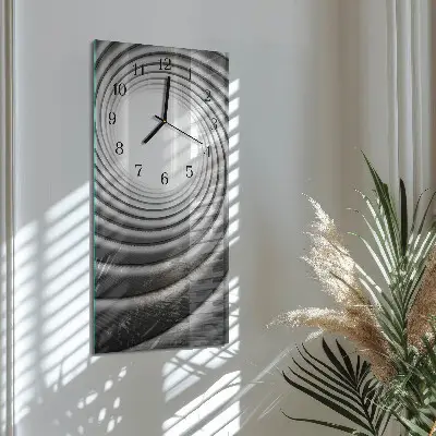 Verticale moderne glazen wandklok Vortex