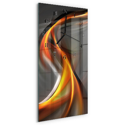 Verticale rechthoekige glazen wandklok Abstractie