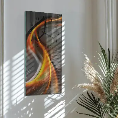 Verticale rechthoekige glazen wandklok Abstractie