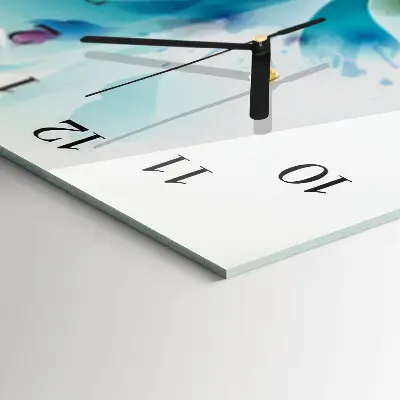 Verticale rechthoekige glazen wandklok Abstractie