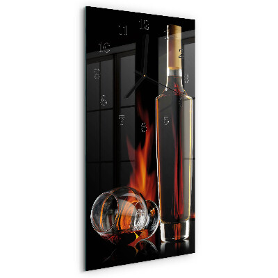 Verticale moderne glazen wandklok Alcohol