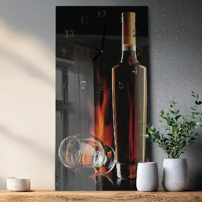 Verticale moderne glazen wandklok Alcohol