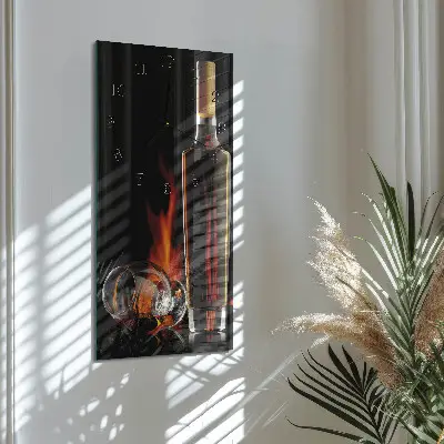 Verticale moderne glazen wandklok Alcohol