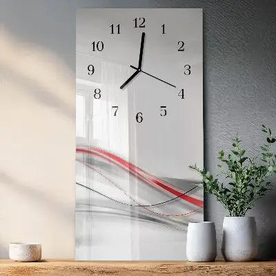 Verticale moderne glazen wandklok Kromme